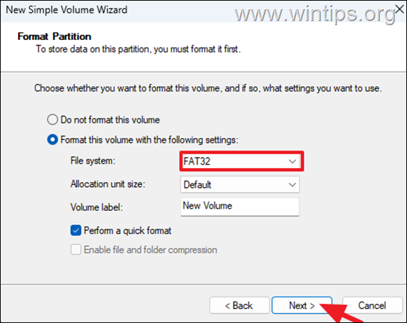 formato-gras32 Realizar un formato rápido - Fat32