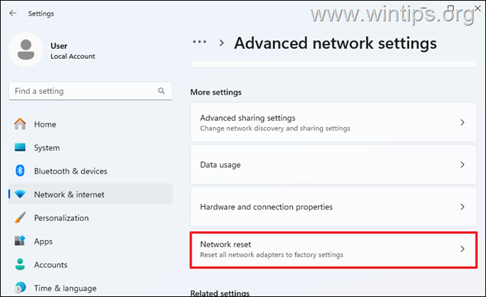 Restablecer la red Solución: problema de velocidad de Wi-Fi lento en la computadora portátil.