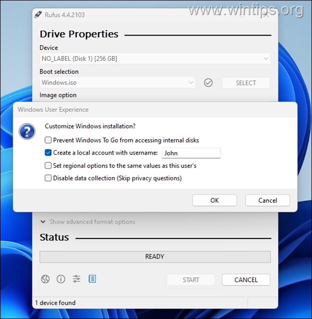 rufo Cómo ejecutar Windows desde USB.
