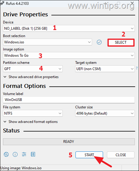 rufo Cómo instalar Windows 10 en USB.