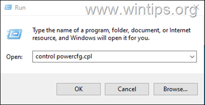 opciones de energía controlar PowerCFG.CPL