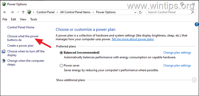 opciones de energía Elija lo que hacen los botones de encendido