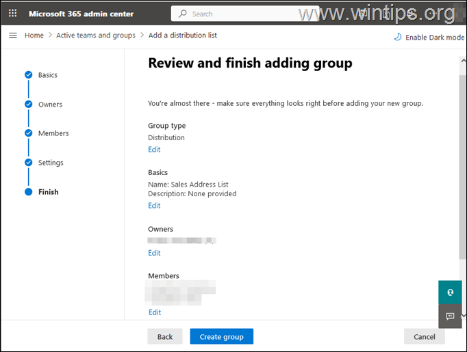 HOA reenviará a múltiples usuarios internos o externos en Office 365