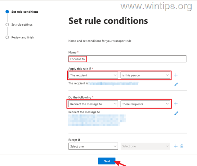 Configurar el reenvío de correo electrónico a varios usuarios Office 365