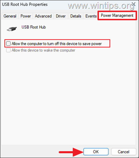 gestión de energía Arreglar el código 28 en las unidades USB
