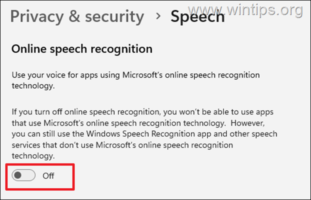 Desactivar el reconocimiento de voz Cómo evitar que Microsoft te espíe en Windows 11.
