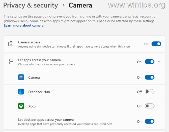 acceso a la cámara Evite que Windows 11 lo espíe