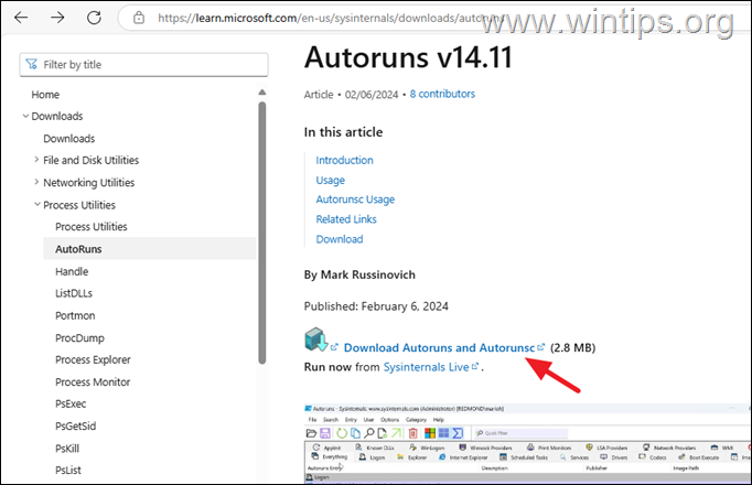 Descargar Autoruns