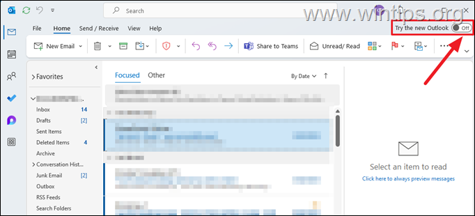 Cambiar a Outlook nuevo Cambiar a una nueva perspectiva