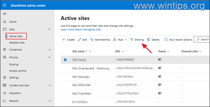 SharePoint Site Sharing Configuración de intercambio de sitios de SharePont