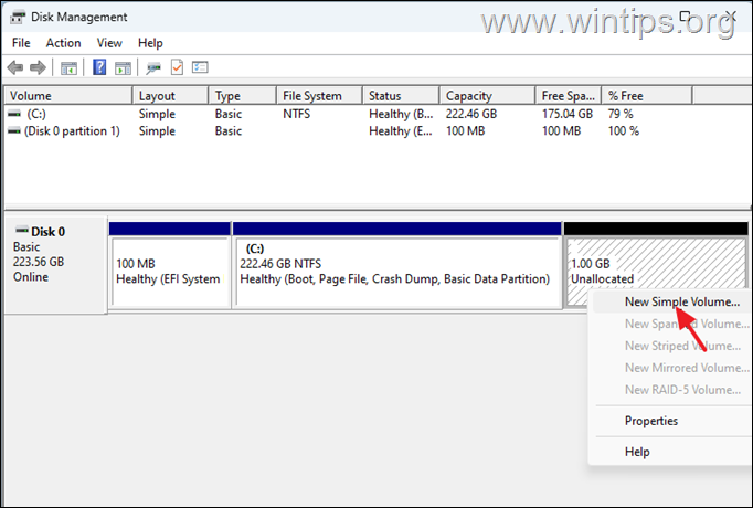 nuevo volumen crear un nuevo volumen