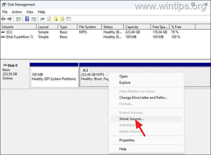 volumen encogido Volumen encogido