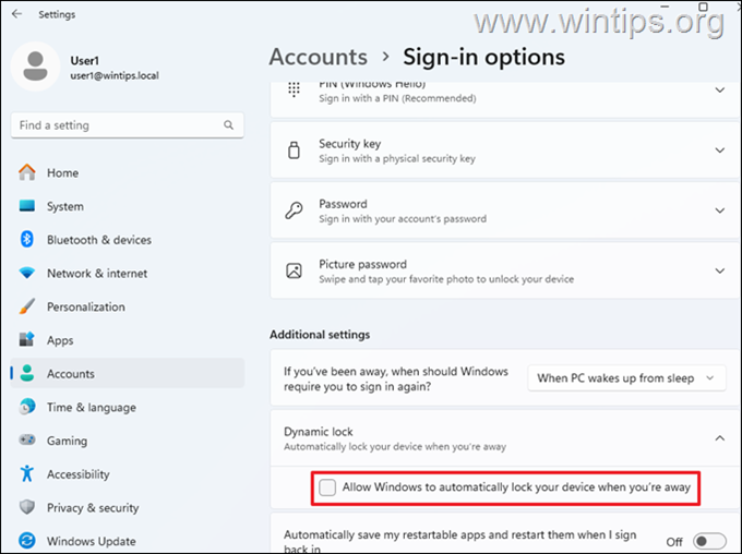 Evite que Windows 11 bloquee automáticamente su dispositivo