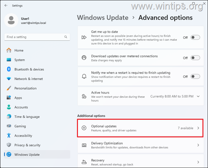 Actualizaciones opcionales Instalar actualizaciones opcionales