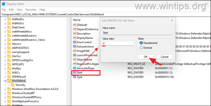 Deshabilitar la seguridad de Windows Deshabilitar la seguridad del defensor de Windows - Registro