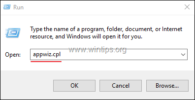 Abra programas y características - Windows