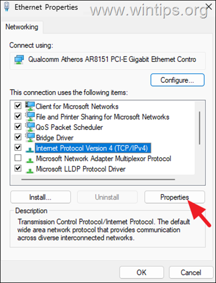 Modificar la configuración de TCP-IP V4 Modificar la configuración de TCP/IP V4