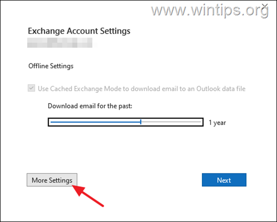 Configuración de la cuenta de intercambio FIJO: Outlook. El archivo de datos de OST supera el límite de 50 GB con los buzones compartidos.