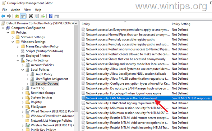 Seguridad de la red: nivel de autenticación de LAN Manager 