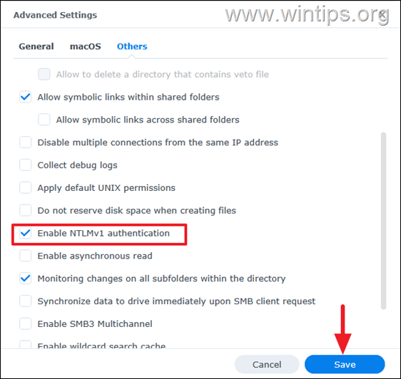 Habilite la autenticación NTLMv1 en Synology NAS