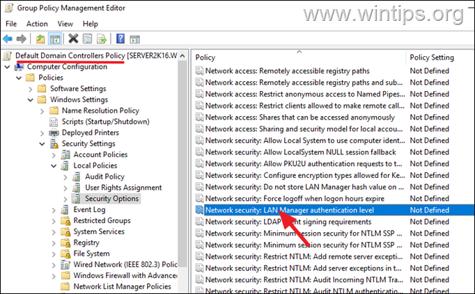 Seguridad de la red: nivel de autenticación de LAN Manager