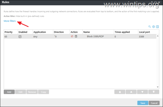 Política de firewall de ESET PROTECT