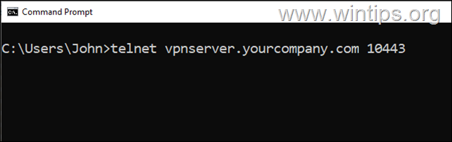probar la conectividad del servidor vpn