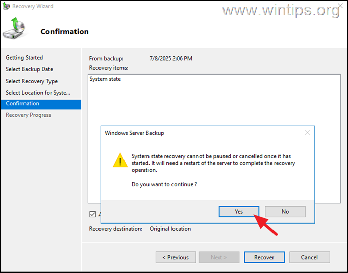 restauración de anuncios restauración del directorio activo