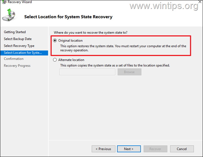 restaurar anuncio Recuperación de Windows Server AD