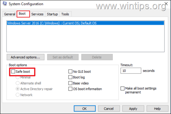 salir dsrm Salir del modo DSRM