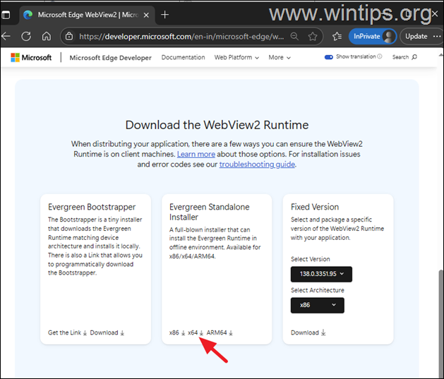 Tiempo de ejecución de WebView2 descargar WebView2 Runtime