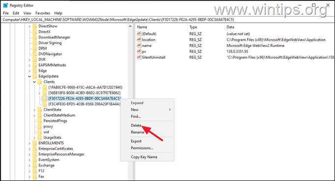 eliminar el tiempo de ejecución de Edge WebView2 REVISIÓN: no se puede encontrar un componente necesario para ejecutar Teams