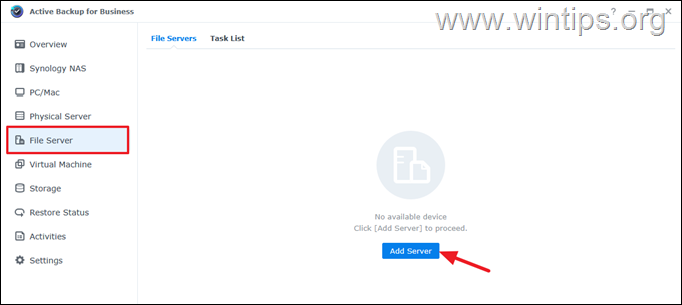 respaldo activo para negocios Cómo realizar una copia de seguridad de un servidor de archivos de Windows en un Synology NAS.