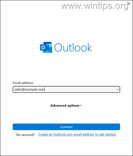 Agregue Share Mailbox como una cuenta de correo electrónico en Outlook