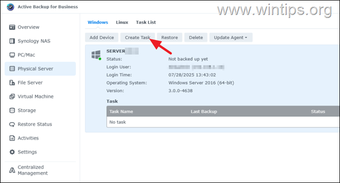 Cómo realizar una copia de seguridad de un servidor o PC Windows completo con Active Backup for Business en Synology NAS.