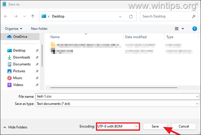 Guardar como CSV en UTF-8 con codificación BOM