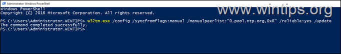 Especifique servidores NTP a través de PowerShell o símbolo del sistema