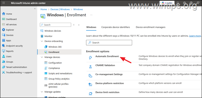 Habilite la inscripción automática en Microsoft iTunes Admin Center