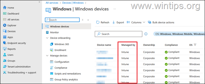 Verificar la inscripción del dispositivo en Intune