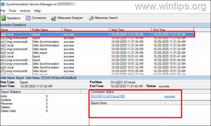 conexión de anuncios azules Cómo CORREGIR: Error de permiso 8344 en la sincronización de Azure AD Connect.