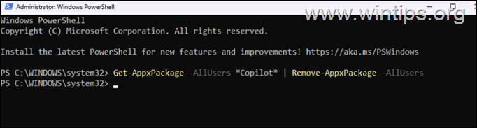 Eliminar Copilot a todos los usuarios Eliminar Copilot de PowerShell de todos los usuarios