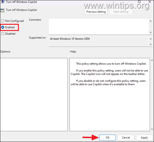 imagen Deshabilitar la política de grupo de Microsoft Copilot