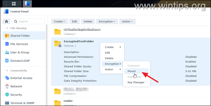 Montar carpetas compartidas cifradas. - Synology no pudo ejecutar la tarea de copia de seguridad