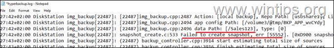 REVISIÓN: Hyper Backup no pudo exportar la configuración del sistema