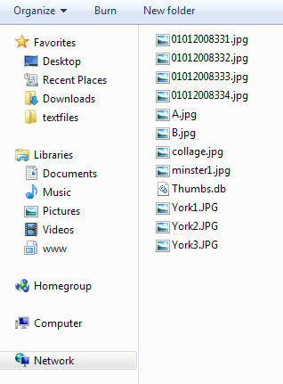 Images on a network drive