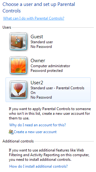 Selecting your account