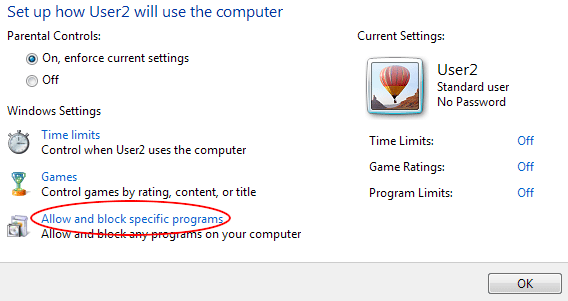 Block or allow specific programs
